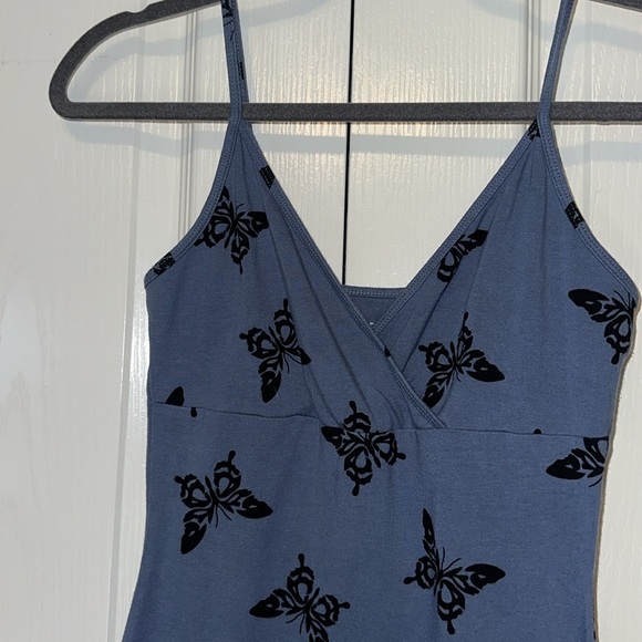 Butterfly Sleveless Blue Dress Size Small - Picture 3 of 14